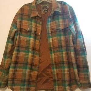 PRANA MEN'S FLANNEL SHIRT JACKET SIZE L